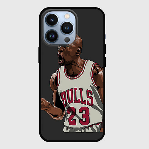 Чехол iPhone 13 Pro Bulls 23: Jordan / 3D-Черный – фото 1