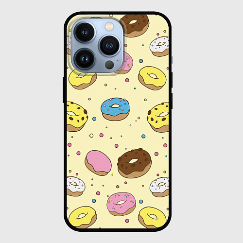 Чехол iPhone 13 Pro Сладкие пончики / 3D-Черный – фото 1