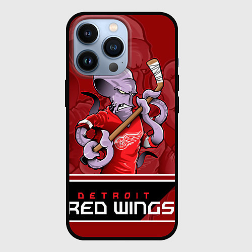 Чехол iPhone 13 Pro Detroit Red Wings / 3D-Черный – фото 1