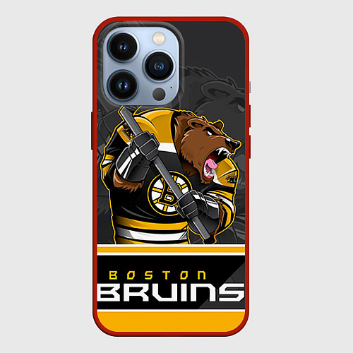 Чехол iPhone 13 Pro Boston Bruins / 3D-Красный – фото 1