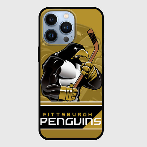 Чехол iPhone 13 Pro Pittsburgh Penguins / 3D-Черный – фото 1