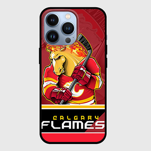 Чехол iPhone 13 Pro Calgary Flames / 3D-Черный – фото 1