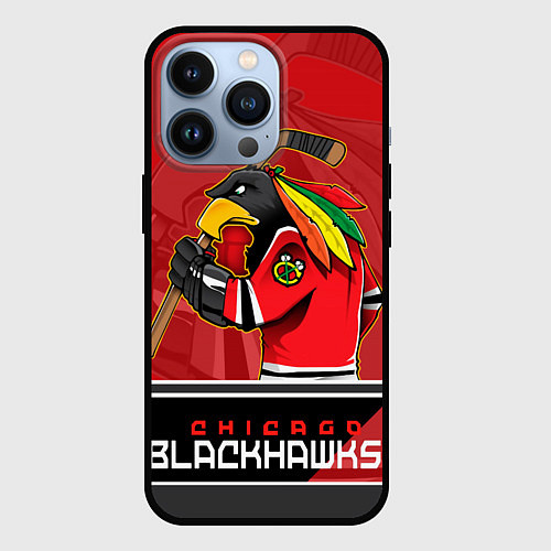 Чехол iPhone 13 Pro Chicago Blackhawks / 3D-Черный – фото 1