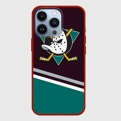 Чехол iPhone 13 Pro Anaheim Ducks / 3D-Красный – фото 1