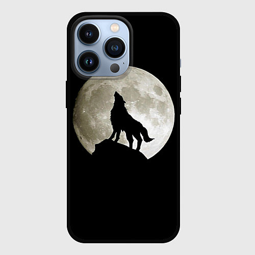Чехол iPhone 13 Pro Moon Wolf / 3D-Черный – фото 1