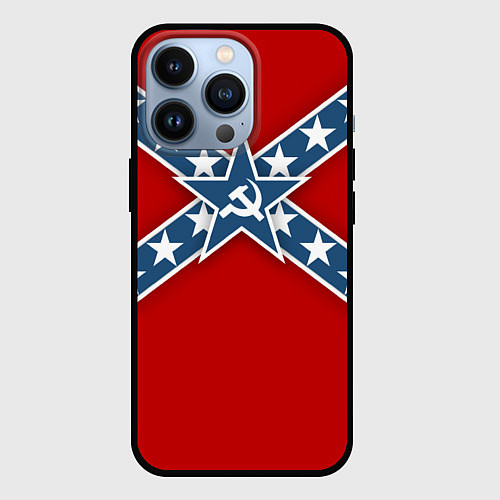 Чехол iPhone 13 Pro Флаг советской конфедерации / 3D-Черный – фото 1