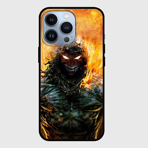 Чехол iPhone 13 Pro Disturbed: Monster Flame / 3D-Черный – фото 1