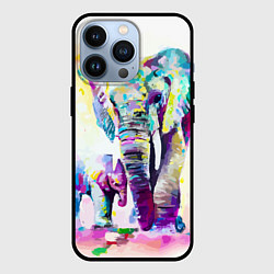 Чехол iPhone 13 Pro Акварельные слоны