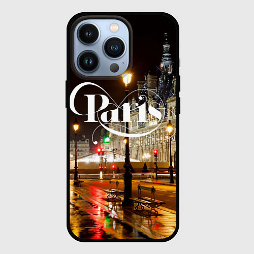 Чехол iPhone 13 Pro Night Paris / 3D-Черный – фото 1
