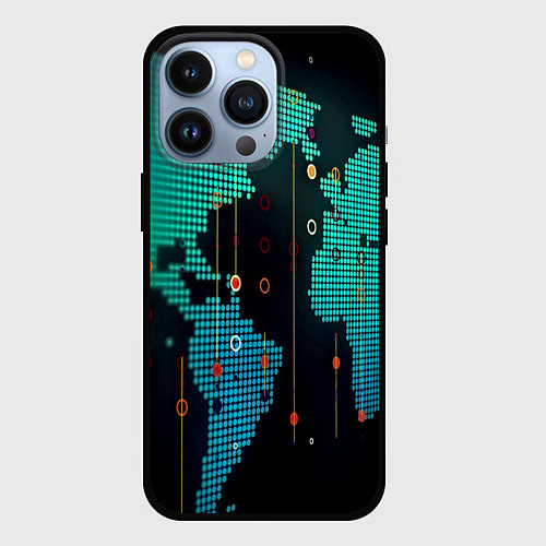 Чехол iPhone 13 Pro Digital world / 3D-Черный – фото 1