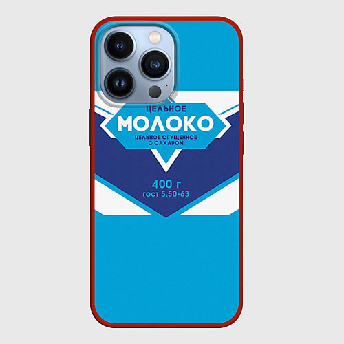 Чехол iPhone 13 Pro Молоко сгущеное / 3D-Красный – фото 1
