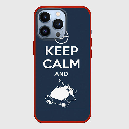 Чехол iPhone 13 Pro Keep Calm & Squirtle / 3D-Красный – фото 1