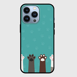 Чехол для iPhone 13 Pro Лапки котеек, цвет: 3D-черный