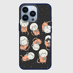 Чехол для iPhone 13 Pro Космические котики, цвет: 3D-тёмно-синий