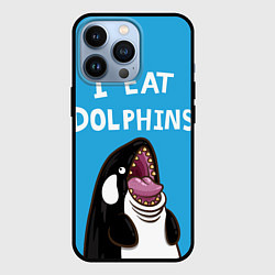 Чехол для iPhone 13 Pro I eat dolphins, цвет: 3D-черный
