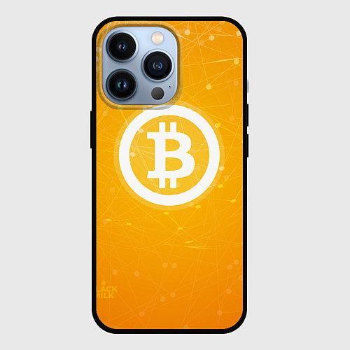 Чехол iPhone 13 Pro Bitcoin Orange / 3D-Черный – фото 1