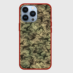Чехол для iPhone 13 Pro Камуфляж с утками, цвет: 3D-красный