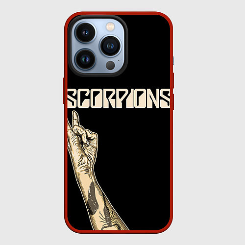 Чехол iPhone 13 Pro Scorpions Rock / 3D-Красный – фото 1