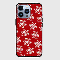 Чехол для iPhone 13 Pro Новогодние Снежинки, цвет: 3D-черный