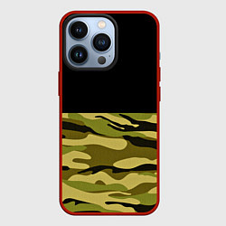 Чехол для iPhone 13 Pro Лесной Камуфляж, цвет: 3D-красный