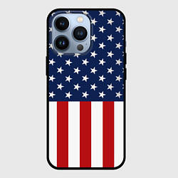 Чехол для iPhone 13 Pro Флаг США, цвет: 3D-черный