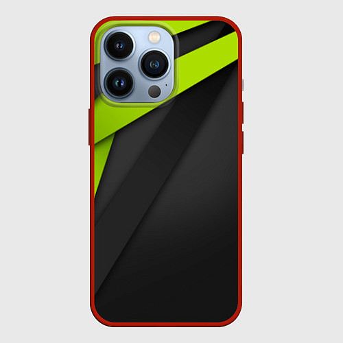 Чехол iPhone 13 Pro Спортивная геометрия 6 / 3D-Красный – фото 1