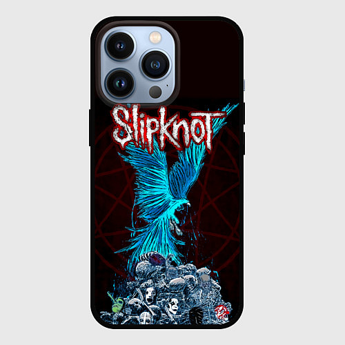 Чехол iPhone 13 Pro Орел группа Slipknot / 3D-Черный – фото 1