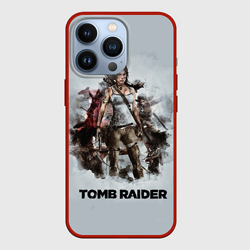 Чехол iPhone 13 Pro TOMB RAIDER / 3D-Красный – фото 1