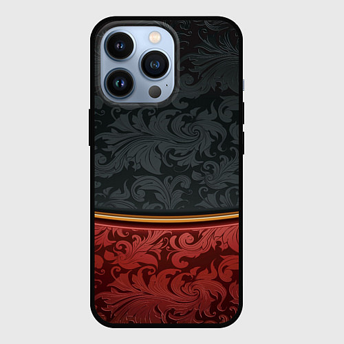 Чехол iPhone 13 Pro Узоры Black and Red / 3D-Черный – фото 1