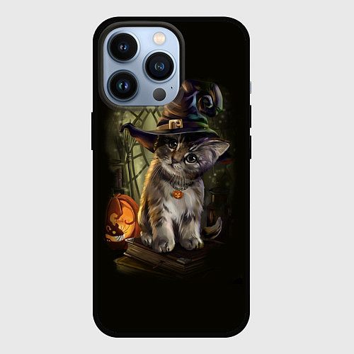 Чехол iPhone 13 Pro Ведьмин котенок / 3D-Черный – фото 1
