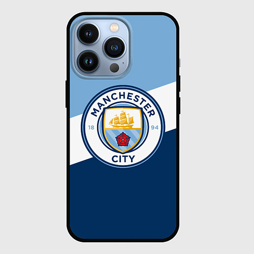 Чехол iPhone 13 Pro FC Manchester City: Colors / 3D-Черный – фото 1