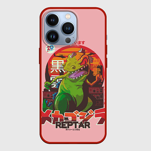 Чехол iPhone 13 Pro Godzilla Reptar / 3D-Красный – фото 1