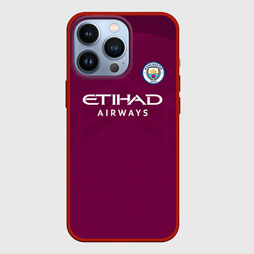 Чехол iPhone 13 Pro Man City FC: Away 17/18 / 3D-Красный – фото 1