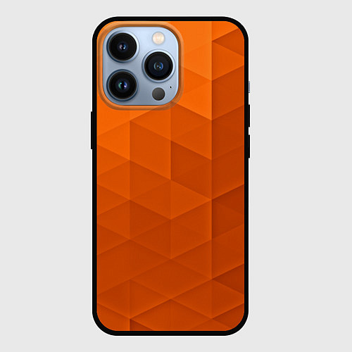 Чехол iPhone 13 Pro Orange abstraction / 3D-Черный – фото 1