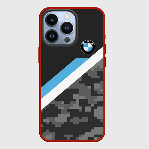 Чехол iPhone 13 Pro BMW: Pixel Military / 3D-Красный – фото 1