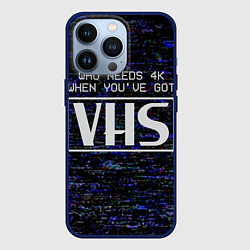 Чехол для iPhone 13 Pro 4K VHS, цвет: 3D-тёмно-синий