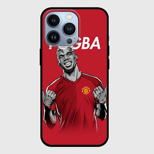 Чехол iPhone 13 Pro FC MU: Pogba / 3D-Черный – фото 1