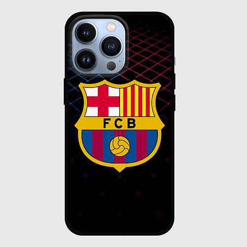 Чехол iPhone 13 Pro FC Barcelona Lines / 3D-Черный – фото 1