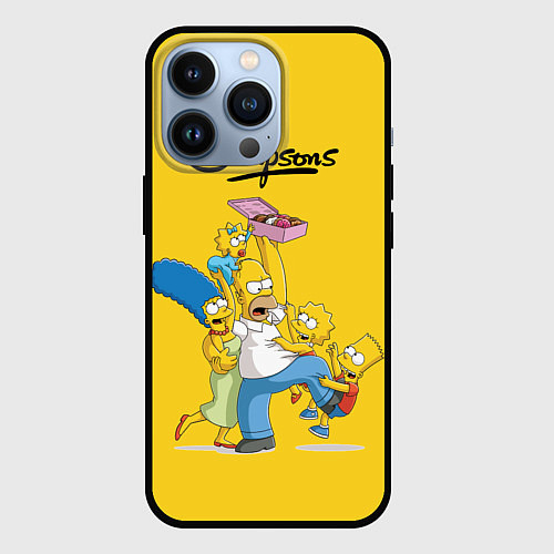 Чехол iPhone 13 Pro Simpsons Family / 3D-Черный – фото 1