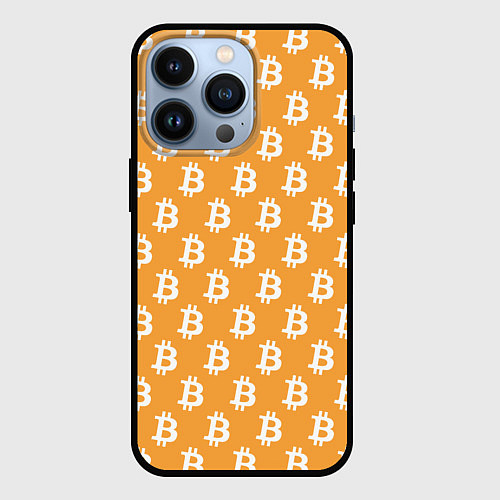 Чехол iPhone 13 Pro BTC Pattern / 3D-Черный – фото 1