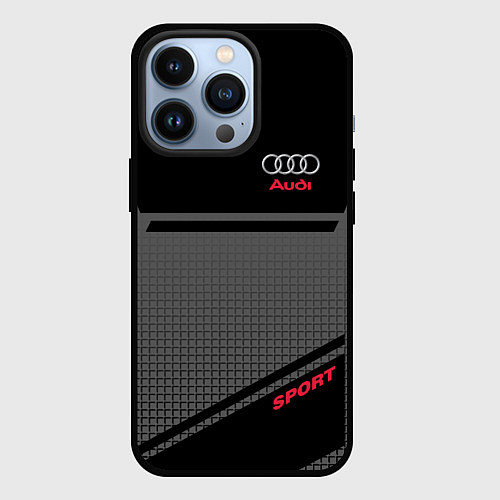 Чехол iPhone 13 Pro Audi: Crey & Black / 3D-Черный – фото 1