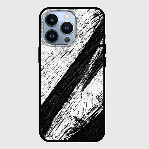 Чехол iPhone 13 Pro Белый и черный / 3D-Черный – фото 1