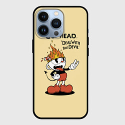 Чехол для iPhone 13 Pro Cuphead: Flame Mugman, цвет: 3D-черный