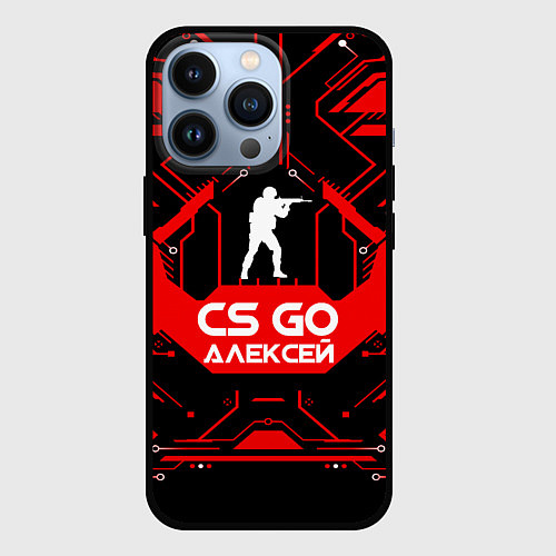 Чехол iPhone 13 Pro CS:GO - Алексей / 3D-Черный – фото 1