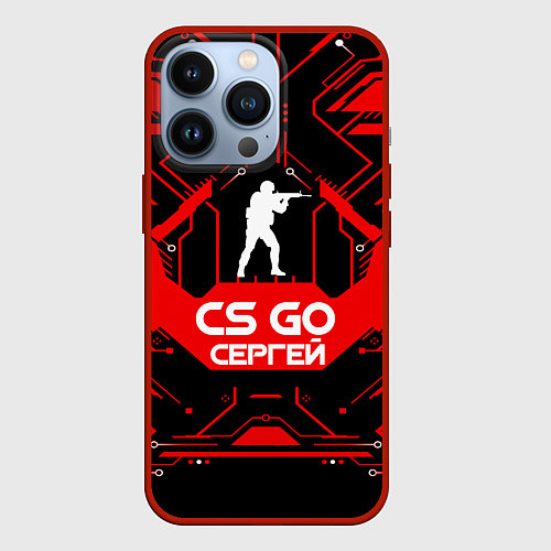 Чехол iPhone 13 Pro CS:GO - Сергей / 3D-Красный – фото 1