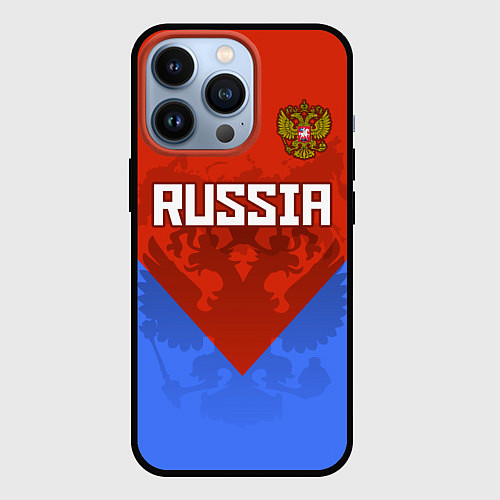 Чехол iPhone 13 Pro Russia Red & Blue / 3D-Черный – фото 1