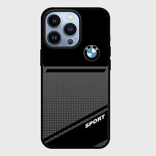 Чехол iPhone 13 Pro BMW SPORT БМВ СПОРТ / 3D-Черный – фото 1