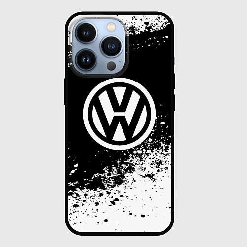 Чехол iPhone 13 Pro Volkswagen: Black Spray / 3D-Черный – фото 1