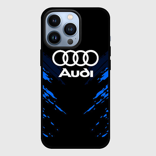 Чехол iPhone 13 Pro Audi: Blue Anger / 3D-Черный – фото 1