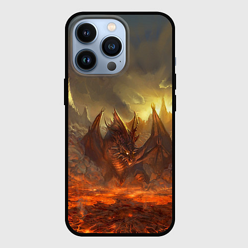 Чехол iPhone 13 Pro Linage II: Fire Dragon / 3D-Черный – фото 1